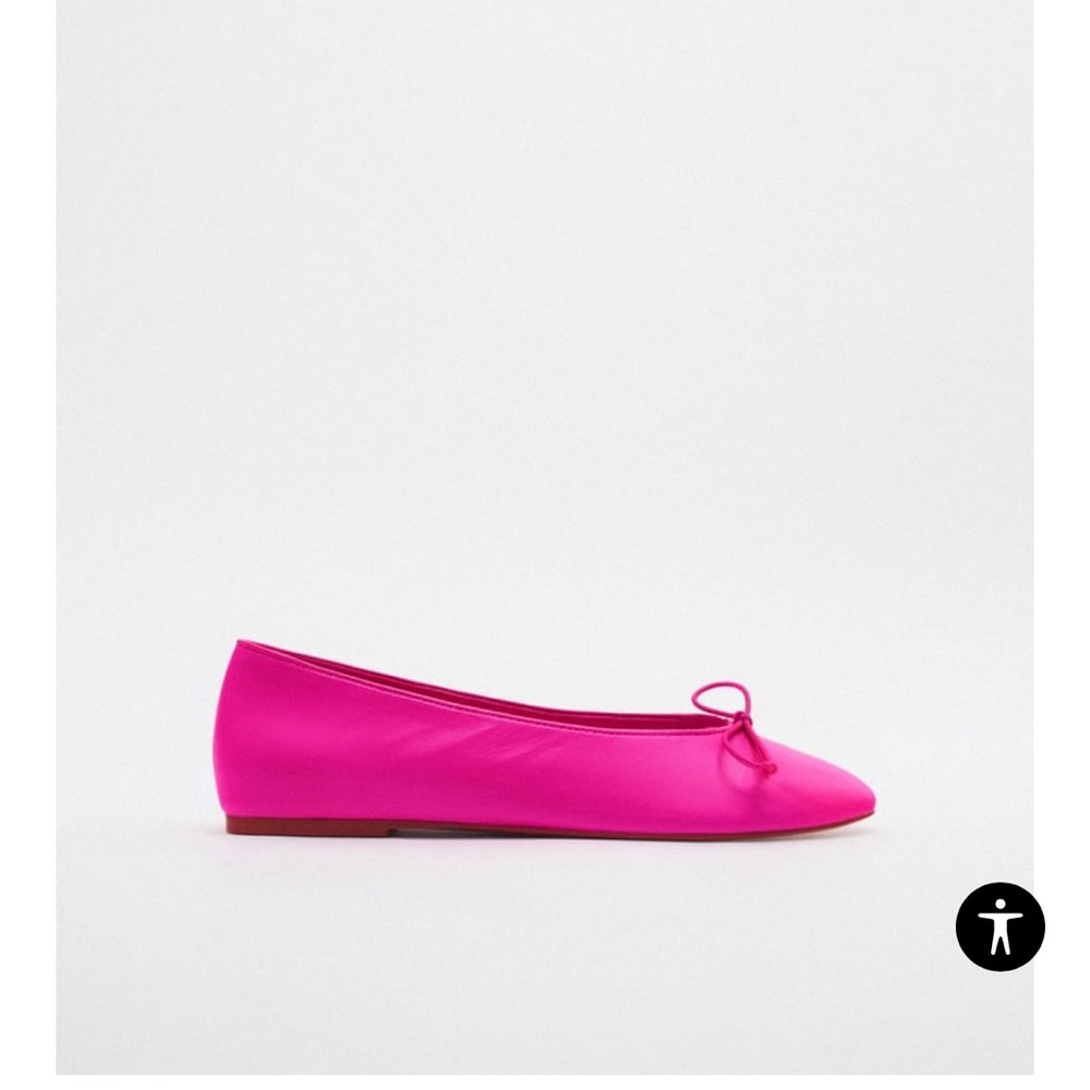 Zara hot pink ballet flat size 38